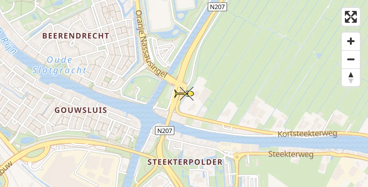 Routekaart van de vlucht: Traumahelikopter naar Aarlanderveen