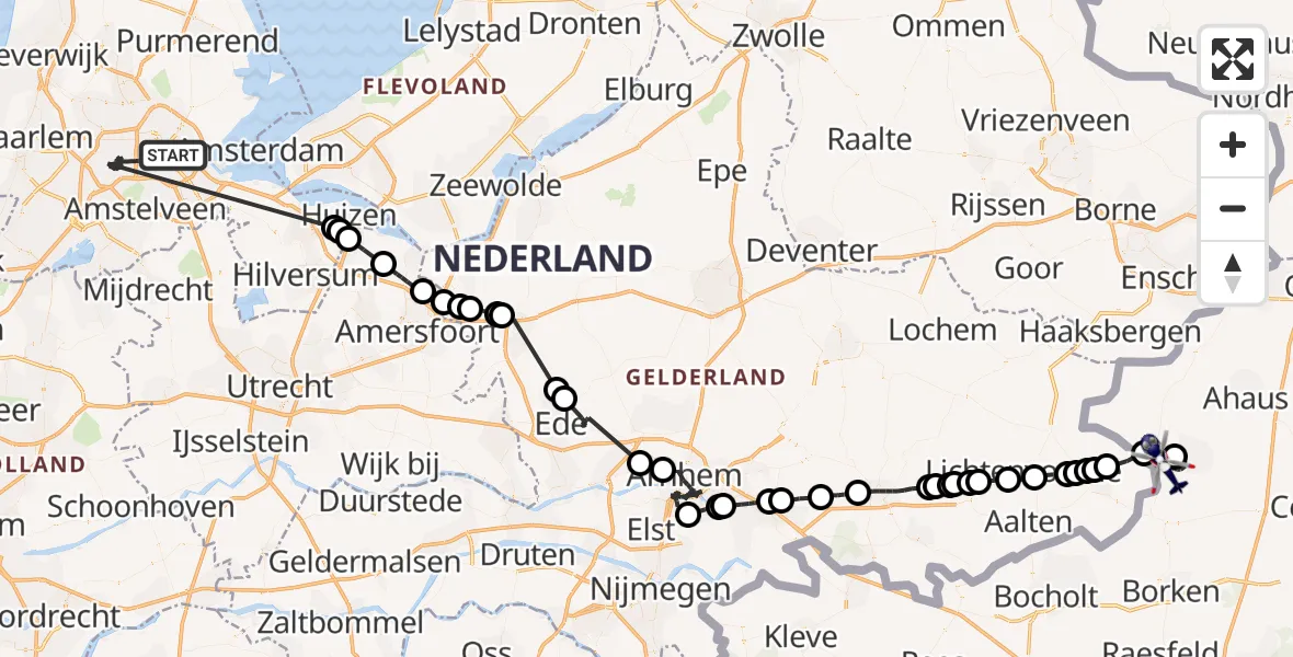 Vluchtroute Politiehelikopter Amsterdam - , 21 juli 2023, 13:53