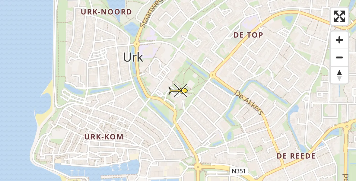 Routekaart van de vlucht: Lifeliner 1 naar Urk