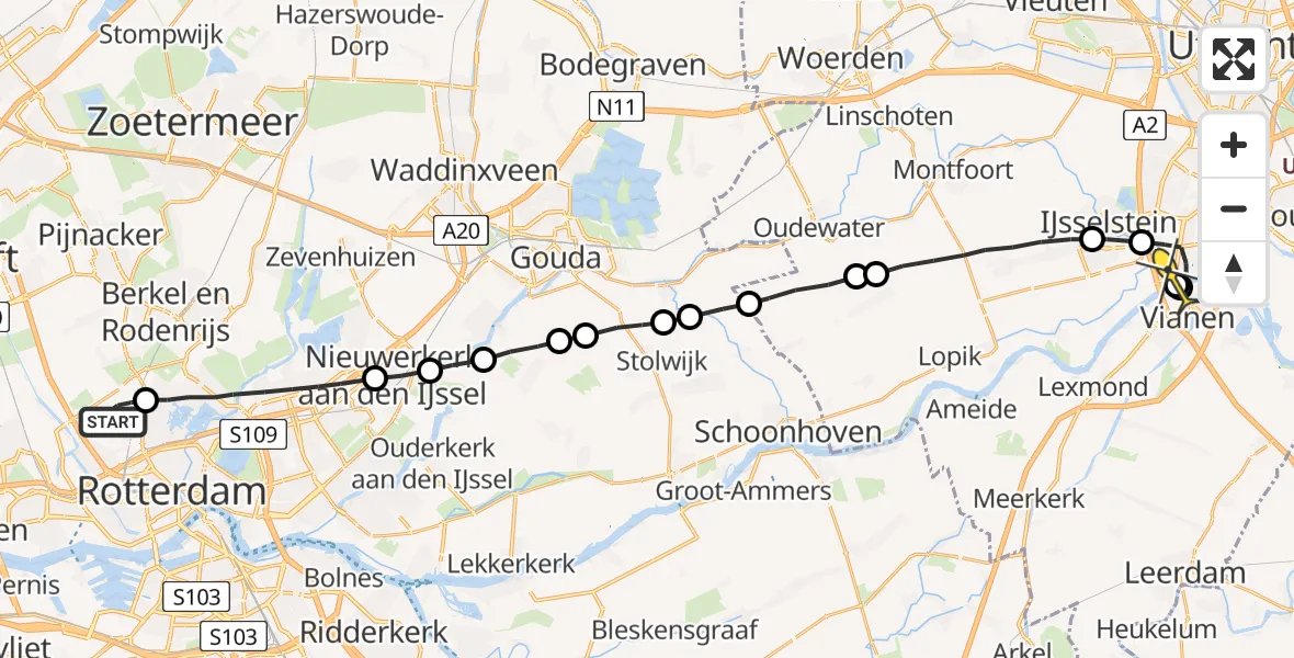 Routekaart van de vlucht: Lifeliner 2 naar Nieuwegein