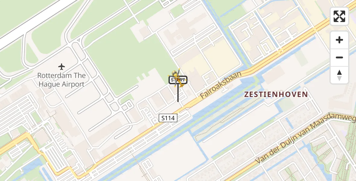 Vluchtroute Traumahelikopter Rotterdam The Hague Airport - Rotterdam The Hague Airport, 22 juli 2023, 17:07