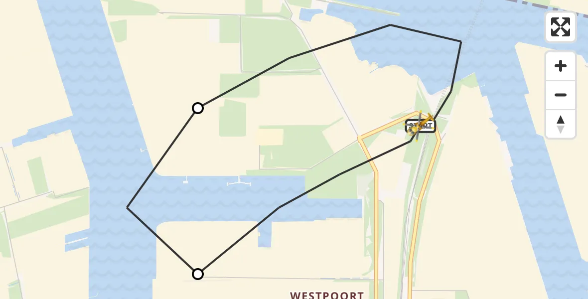 Vluchtroute Traumahelikopter Amsterdam Heliport - Amsterdam Heliport, 22 juli 2023, 18:52