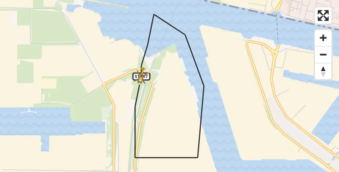Vluchtroute Traumahelikopter Amsterdam Heliport - Amsterdam Heliport, 22 juli 2023, 21:35
