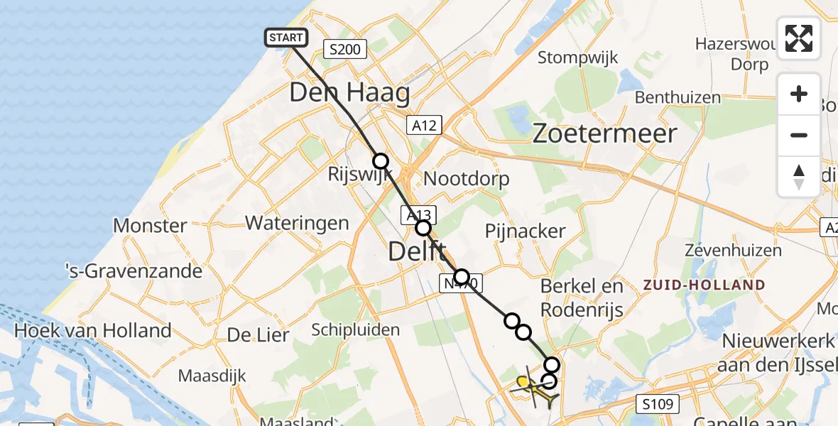 Routekaart van de vlucht: Lifeliner 2 naar Rotterdam The Hague Airport