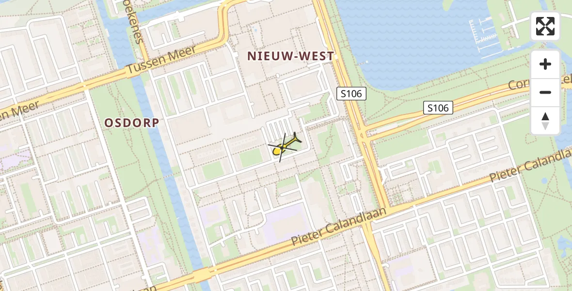 Routekaart van de vlucht: Lifeliner 1 naar Amsterdam