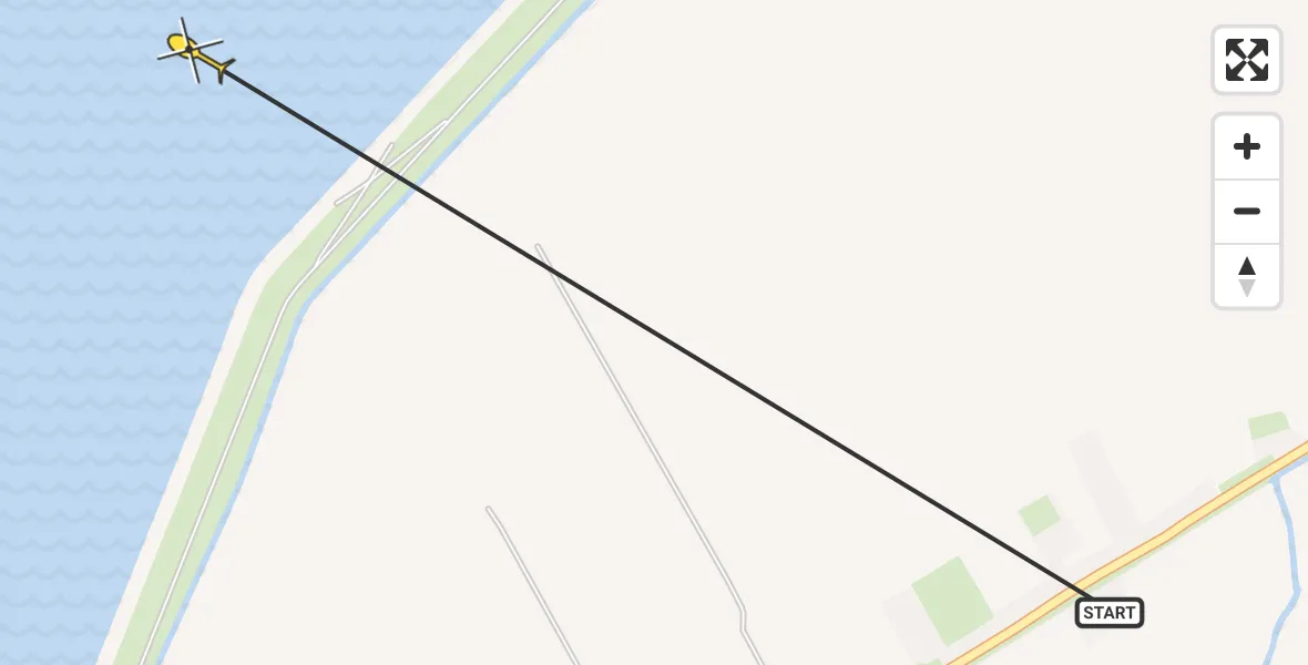 Routekaart van de vlucht: Ambulancehelikopter naar St.-Annaparochie