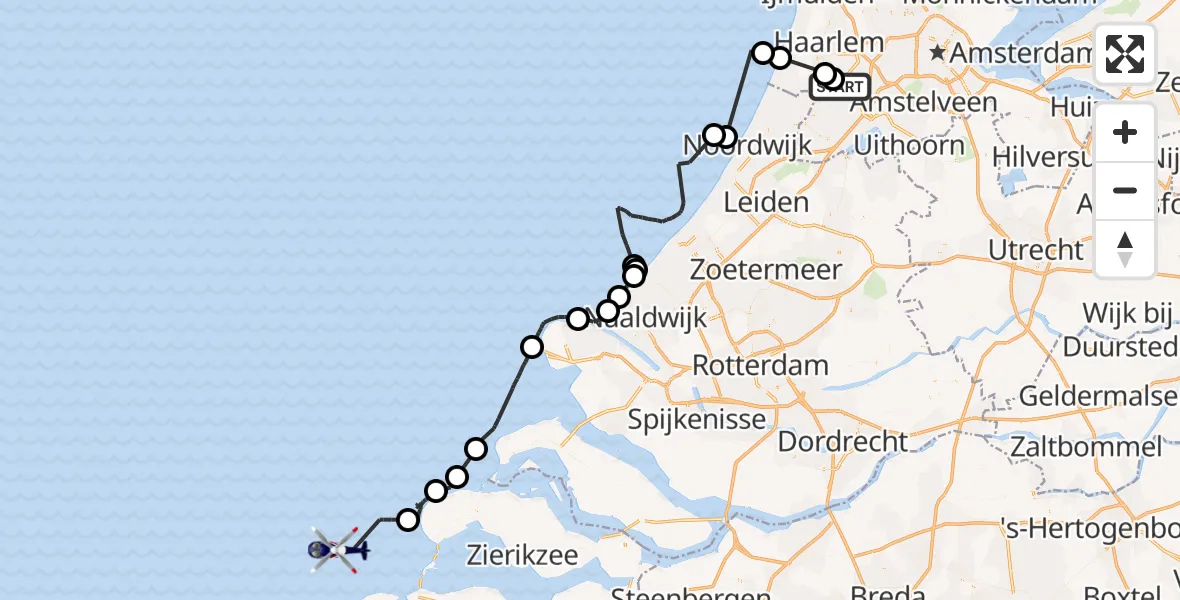 Vluchtroute Politiehelikopter Hoofddorp - , 24 juli 2023, 06:51