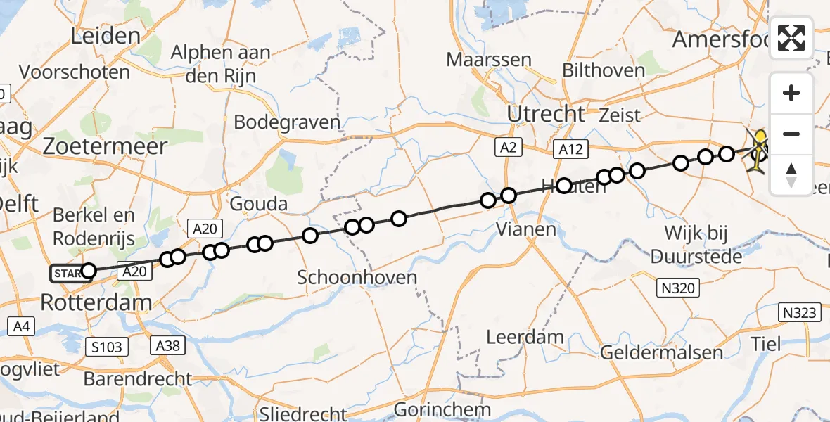 Routekaart van de vlucht: Lifeliner 2 naar Maarsbergen