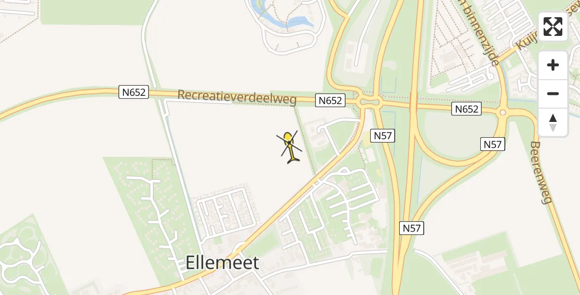 Routekaart van de vlucht: Lifeliner 2 naar Ellemeet