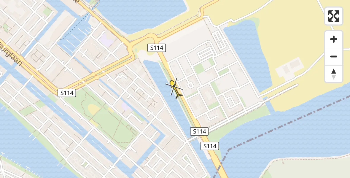 Routekaart van de vlucht: Lifeliner 1 naar Amsterdam