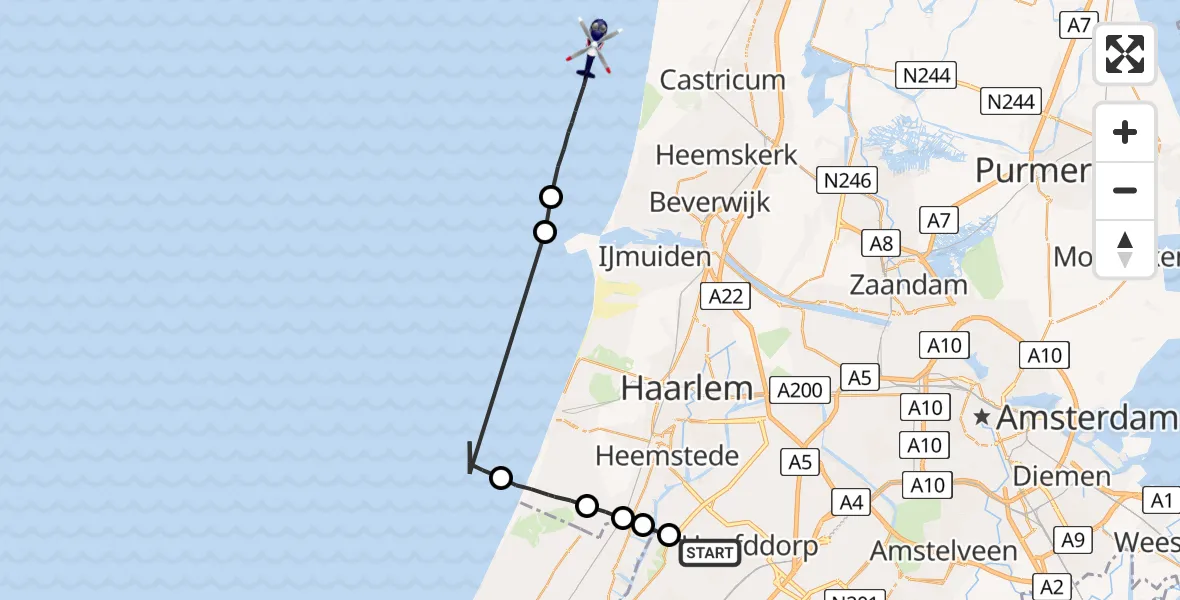 Vluchtroute Politiehelikopter Hoofddorp - , 30 juli 2023, 10:22