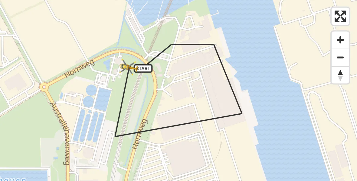 Vluchtroute Traumahelikopter Amsterdam Heliport - Amsterdam Heliport, 30 juli 2023, 14:05