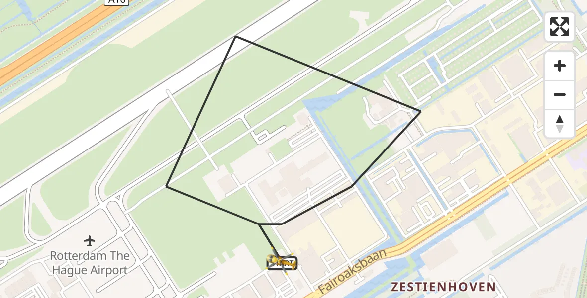 Vluchtroute Traumahelikopter Rotterdam The Hague Airport - Rotterdam The Hague Airport, 30 juli 2023, 16:06