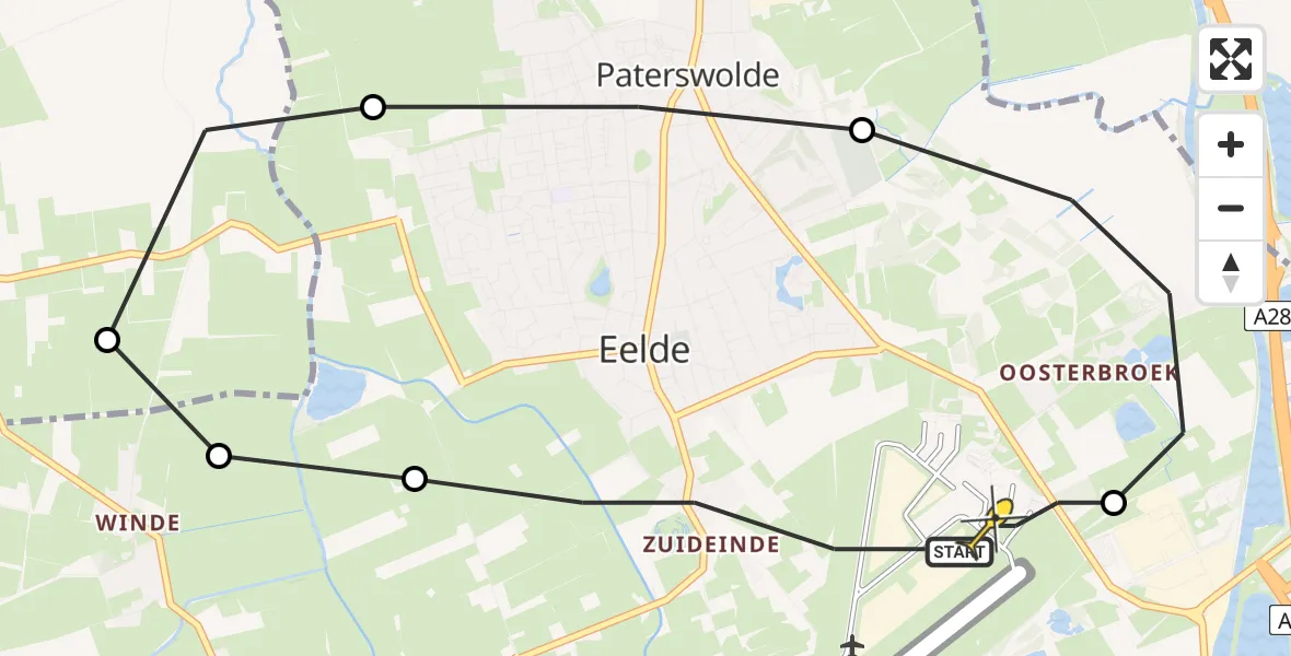 Routekaart van de vlucht: Lifeliner 4 naar Groningen Airport Eelde