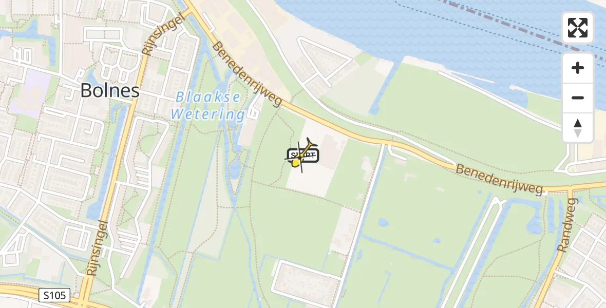 Routekaart van de vlucht: Politiehelikopter naar Ridderkerk