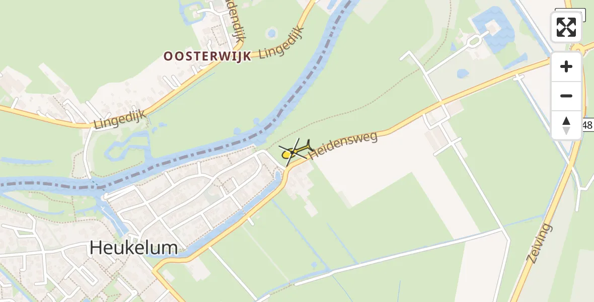 Routekaart van de vlucht: Lifeliner 3 naar Heukelum