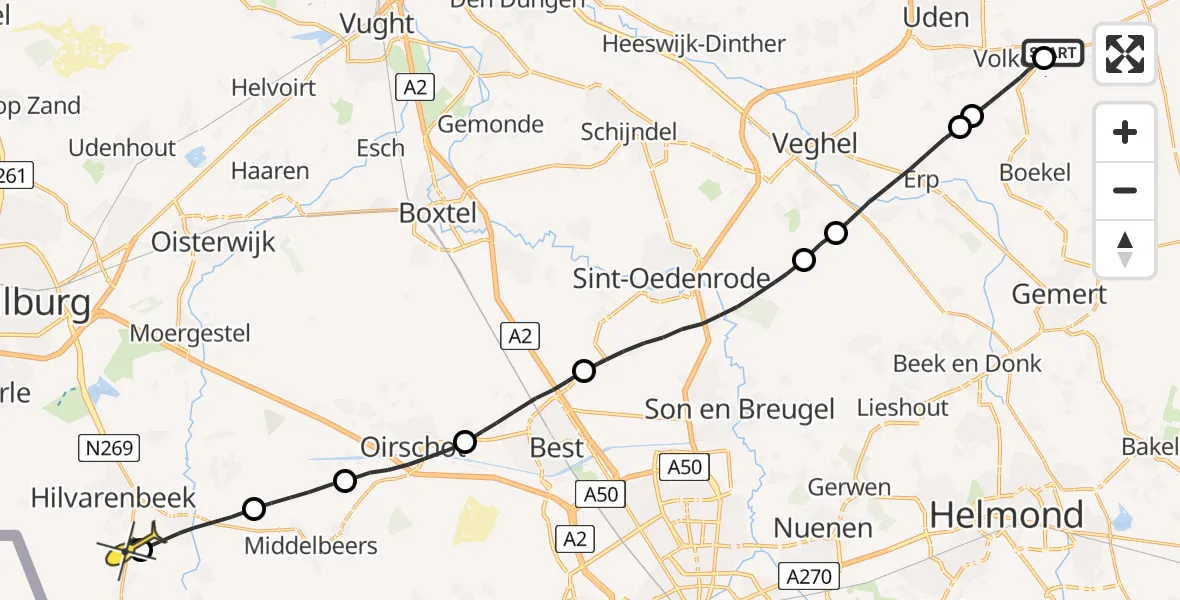 Routekaart van de vlucht: Lifeliner 3 naar Esbeek