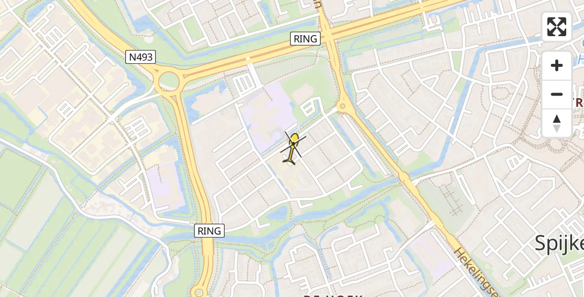 Routekaart van de vlucht: Traumahelikopter naar Spijkenisse