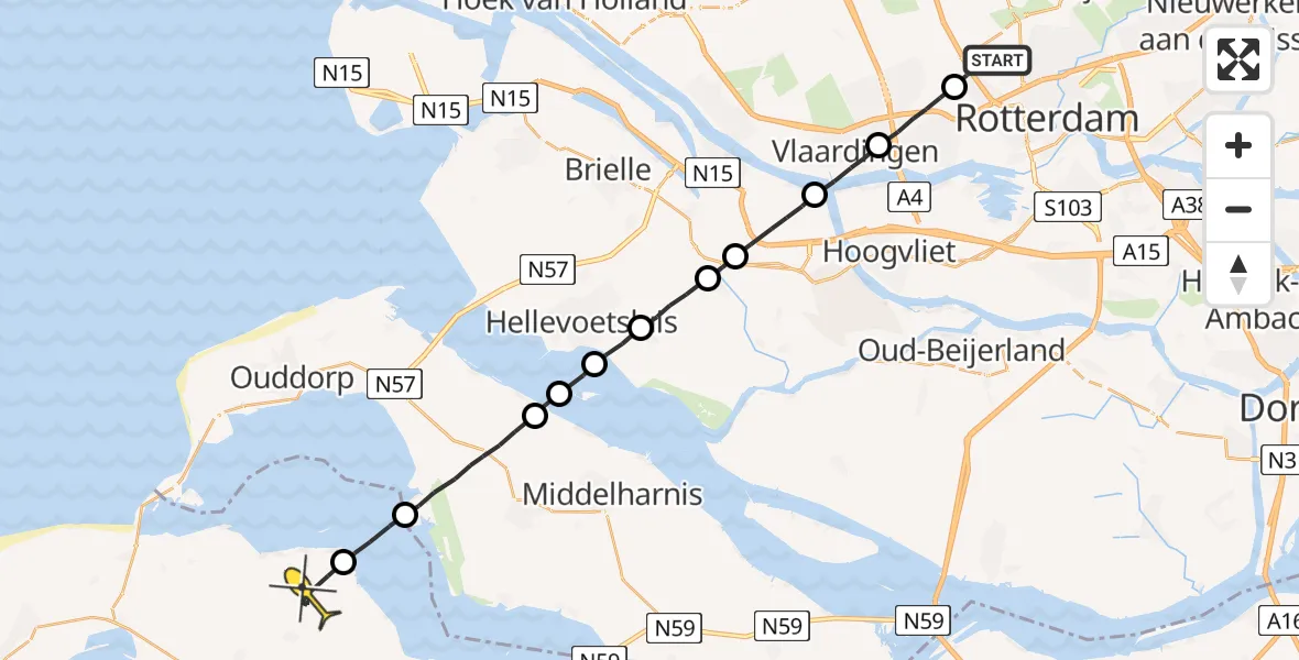 Routekaart van de vlucht: Lifeliner 2 naar Zonnemaire