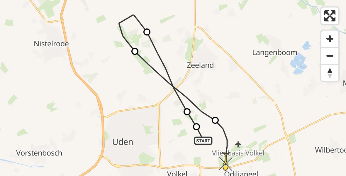 Routekaart van de vlucht: Lifeliner 3 naar Vliegbasis Volkel