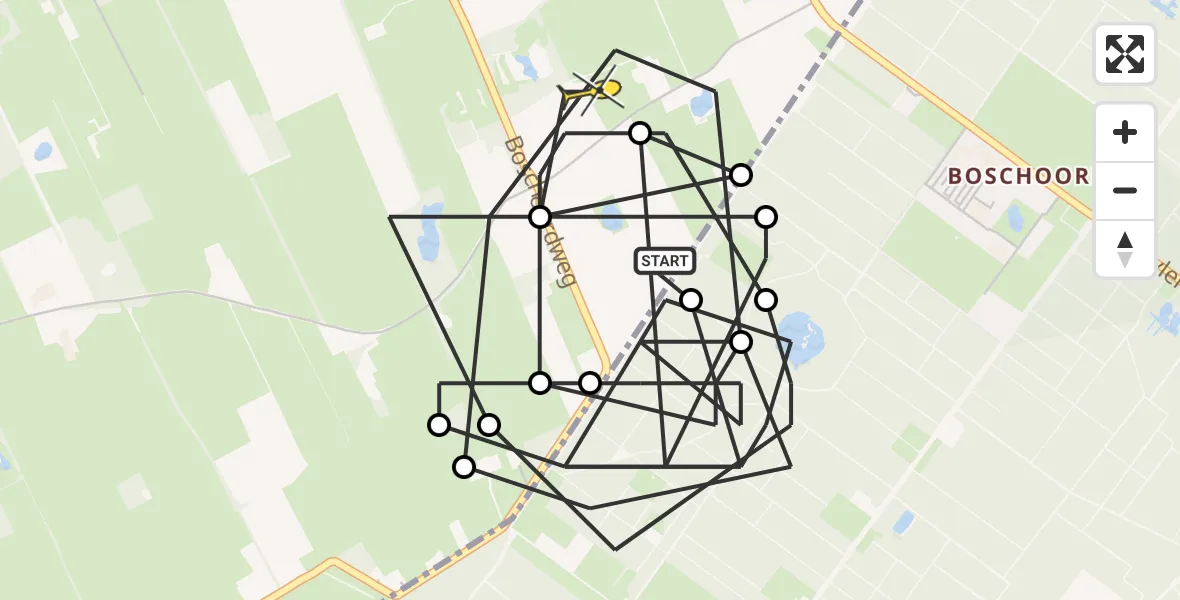 Routekaart van de vlucht: Politiehelikopter naar Boijl
