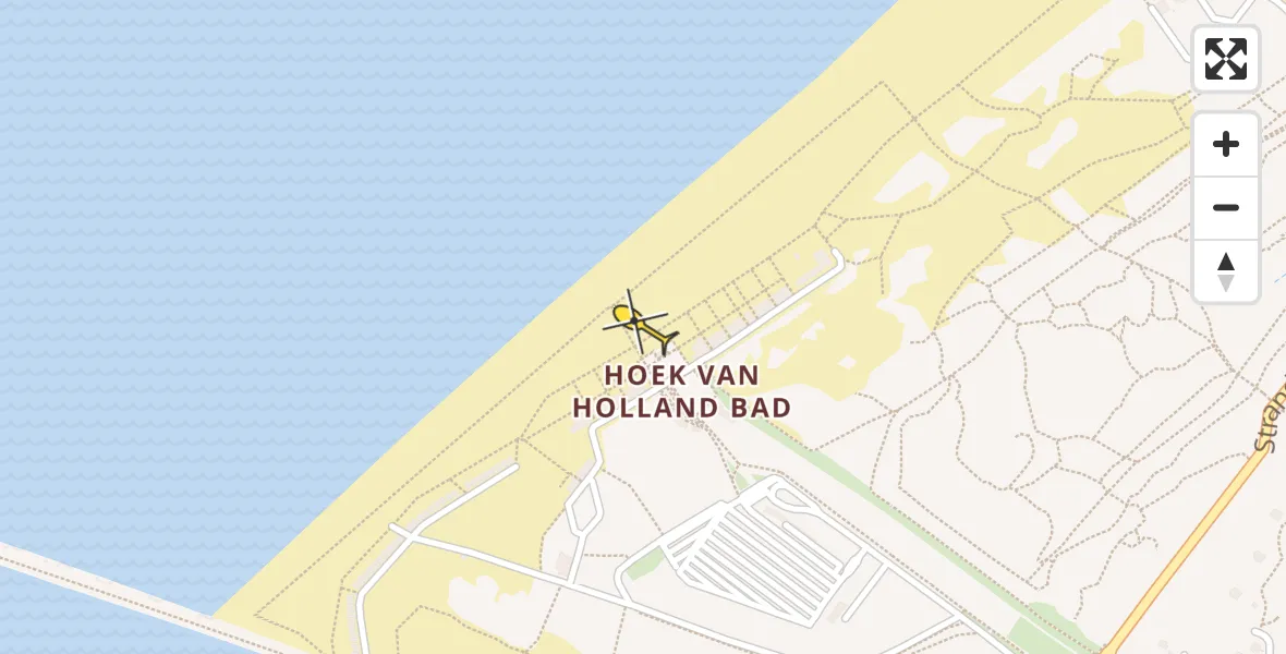 Routekaart van de vlucht: Lifeliner 2 naar Hoek van Holland