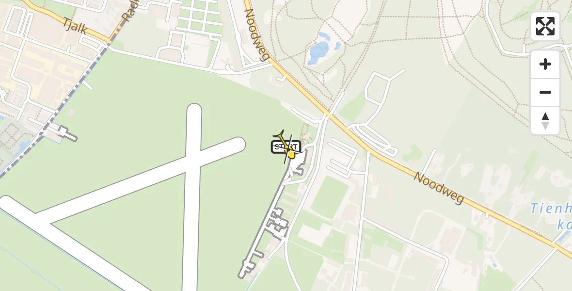 Routekaart van de vlucht: Politiehelikopter naar Vliegveld Hilversum