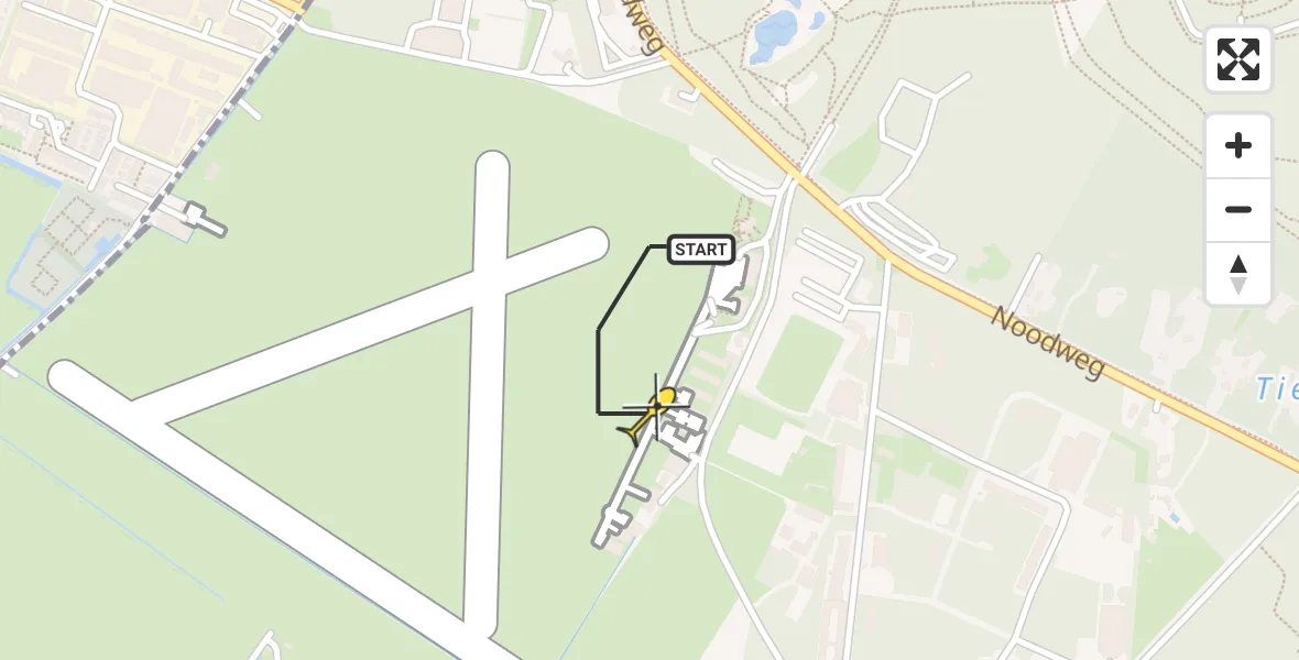 Routekaart van de vlucht: Politiehelikopter naar Vliegveld Hilversum