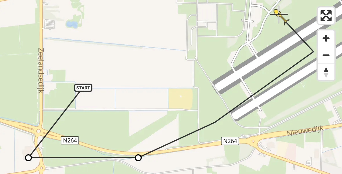 Routekaart van de vlucht: Lifeliner 3 naar Vliegbasis Volkel