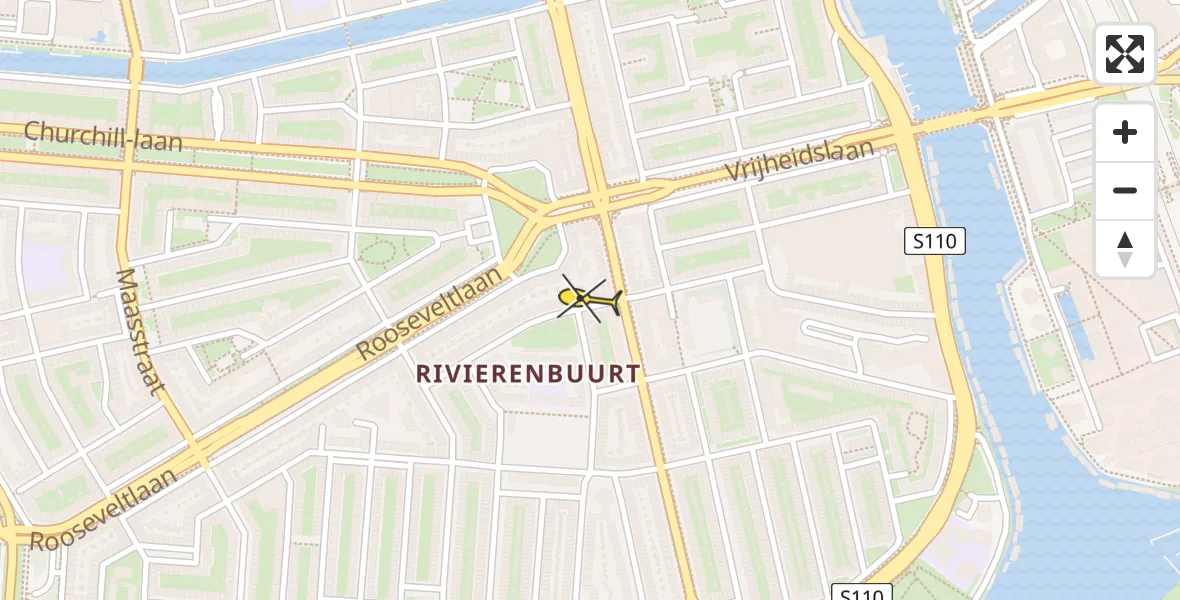 Routekaart van de vlucht: Lifeliner 1 naar Amsterdam