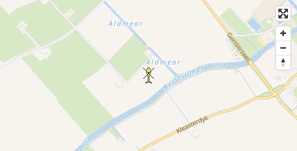 Vluchtroute Ambulancehelikopter van Minnertsga naar Minnertsga
