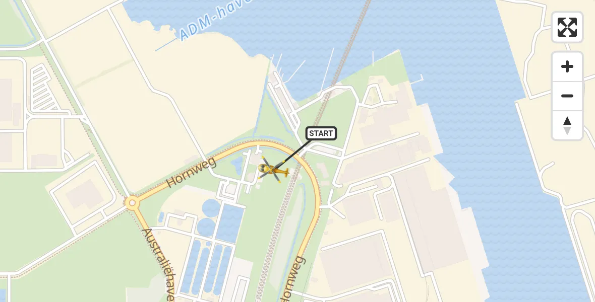 Vluchtroute Traumahelikopter Amsterdam Heliport - Amsterdam Heliport, 08 augustus 2023, 12:12