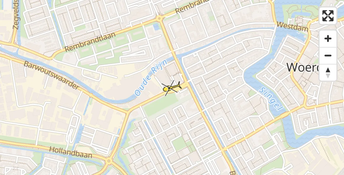 Routekaart van de vlucht: Lifeliner 2 naar Woerden