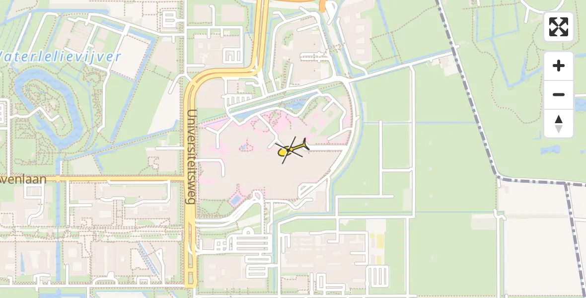 Routekaart van de vlucht: Lifeliner 2 naar Universitair Medisch Centrum Utrecht