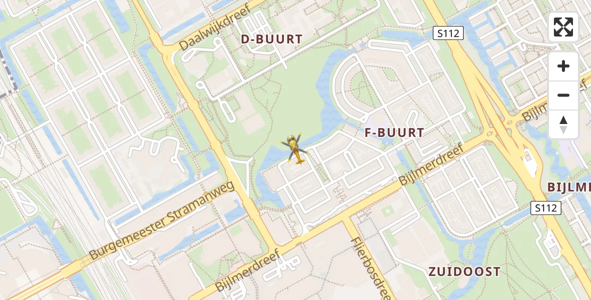 Vluchtroute Traumahelikopter Amsterdam - Amsterdam, 08 augustus 2023, 15:25