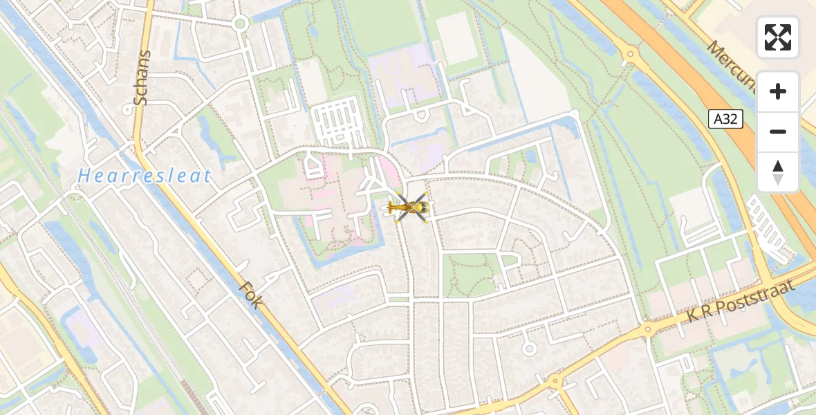 Vluchtroute Traumahelikopter Heerenveen - Heerenveen, 08 augustus 2023, 18:20