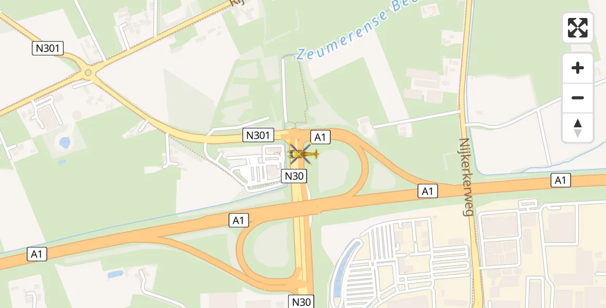 Vluchtroute Traumahelikopter Voorthuizen - Voorthuizen, 08 augustus 2023, 20:10