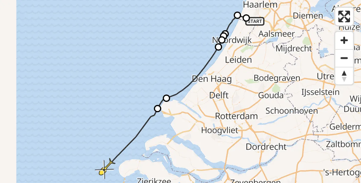 Routekaart van de vlucht: Politieheli naar 