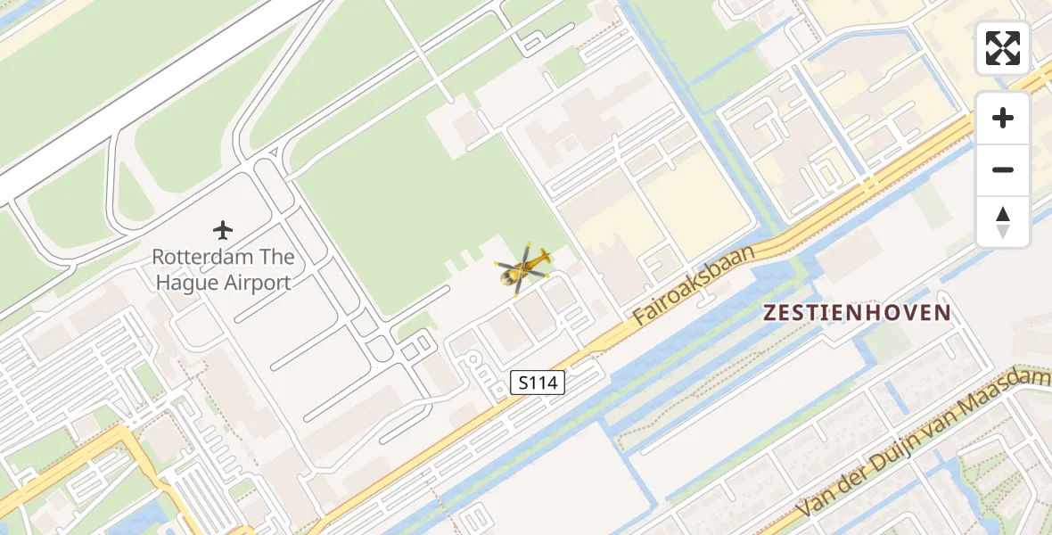 Vluchtroute Traumahelikopter Rotterdam The Hague Airport - Rotterdam The Hague Airport, 09 augustus 2023, 15:20