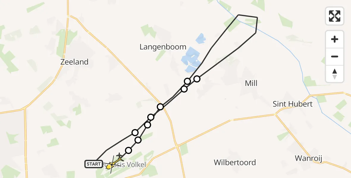 Routekaart van de vlucht: Lifeliner 3 naar Vliegbasis Volkel