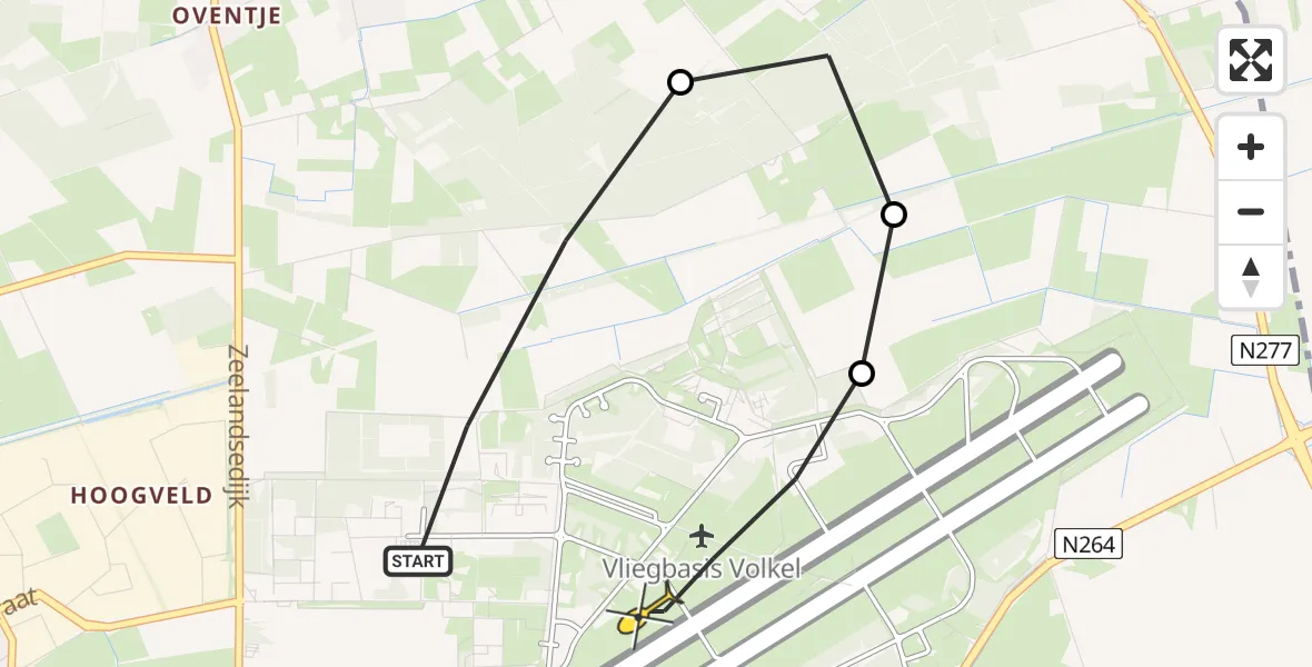 Routekaart van de vlucht: Lifeliner 3 naar Vliegbasis Volkel