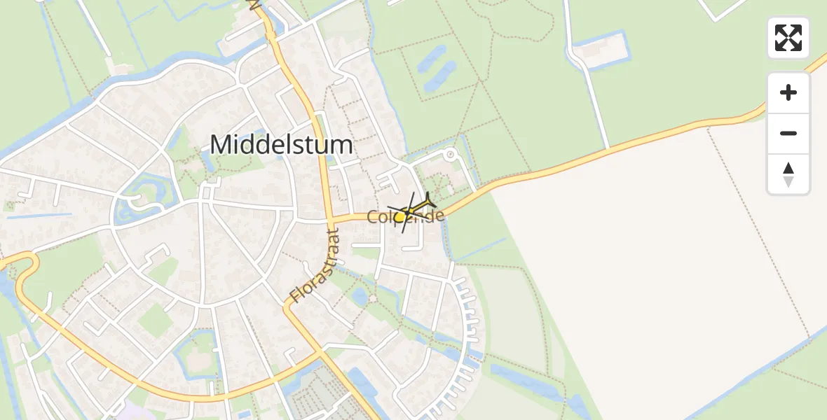 Routekaart van de vlucht: Traumaheli naar Middelstum
