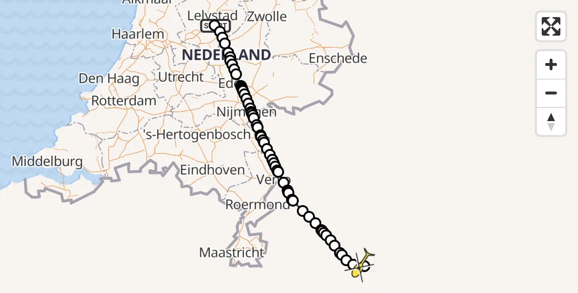 Routekaart van de vlucht: Traumahelikopter naar Sankt Augustin