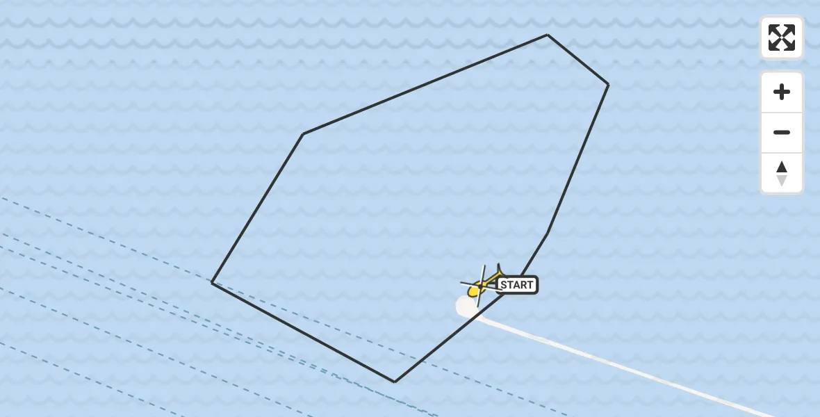 Routekaart van de vlucht: Politieheli naar Hoek van Holland