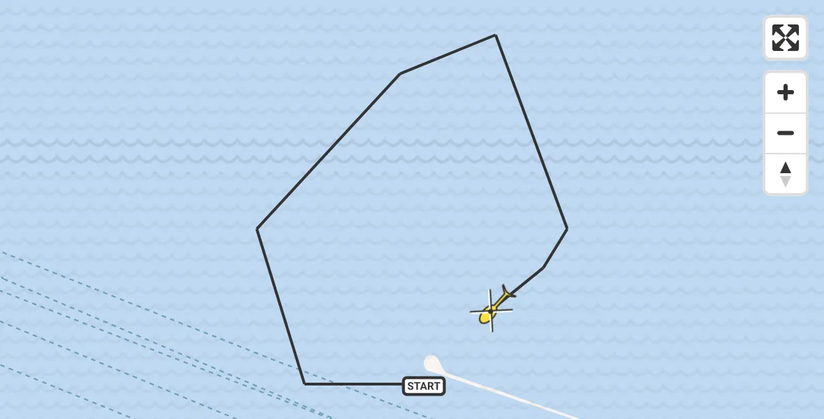 Routekaart van de vlucht: Politieheli naar Hoek van Holland