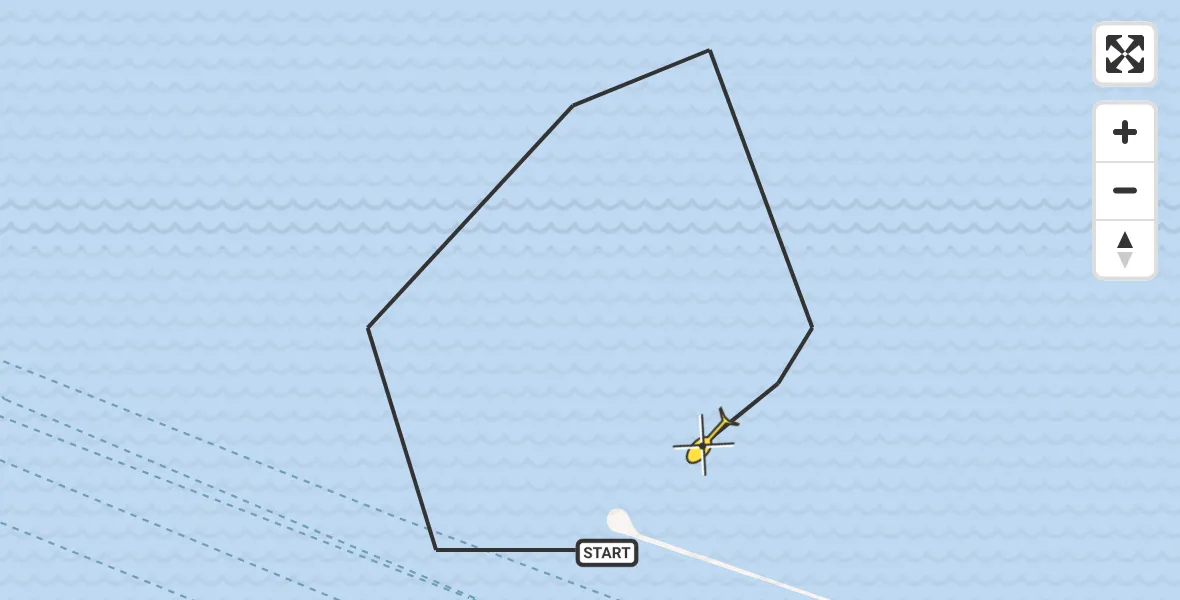 Routekaart van de vlucht: Politiehelikopter naar Hoek van Holland