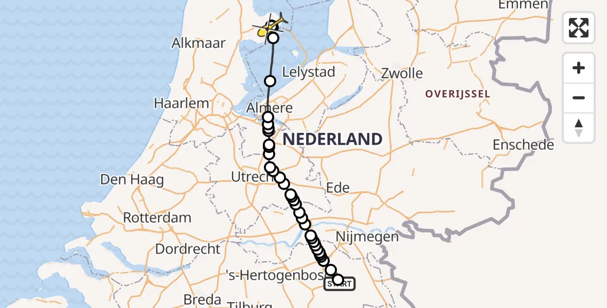 Routekaart van de vlucht: Lifeliner 3 naar Grootebroek