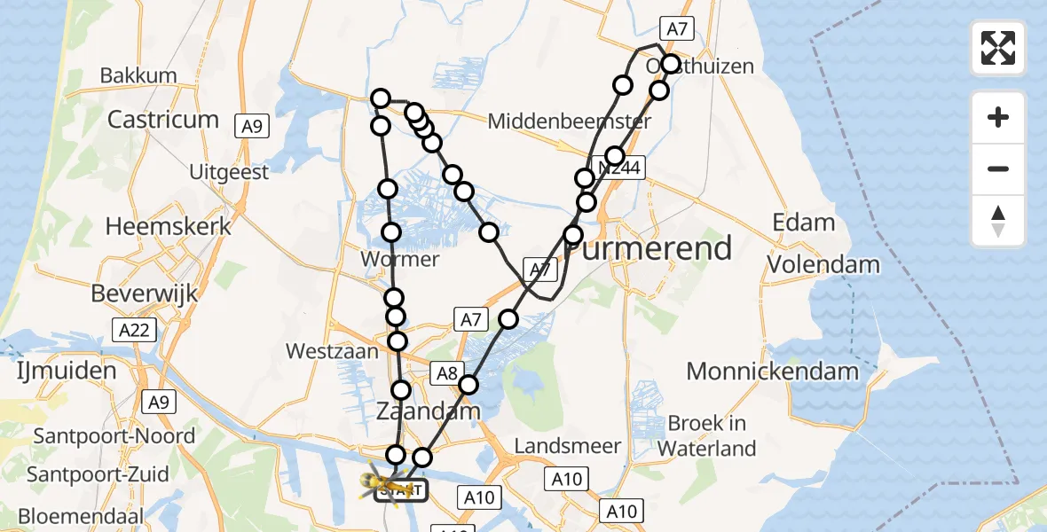 Vluchtroute Traumahelikopter Amsterdam Heliport - Amsterdam Heliport, 12 augustus 2023, 14:46