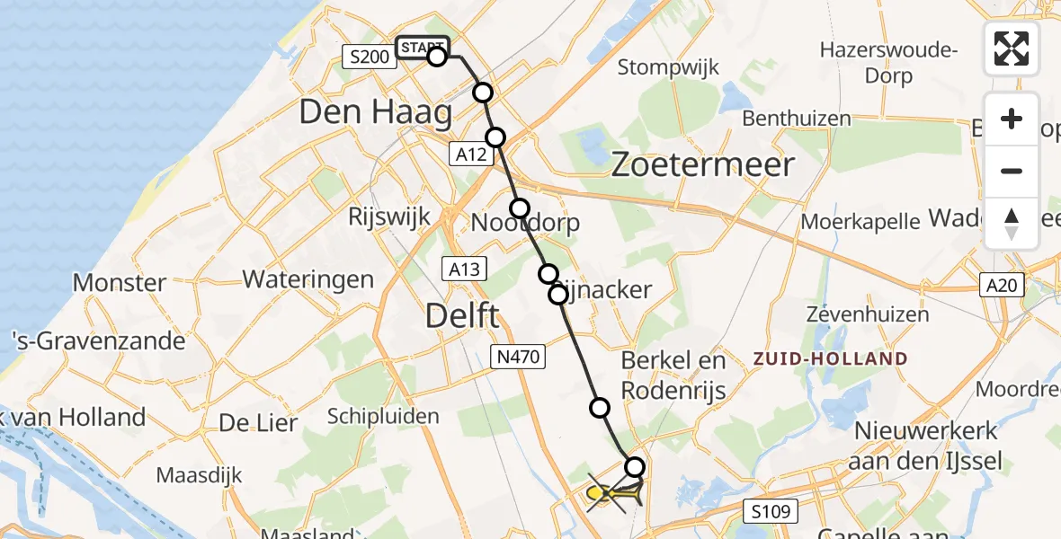 Routekaart van de vlucht: Lifeliner 2 naar Rotterdam The Hague Airport