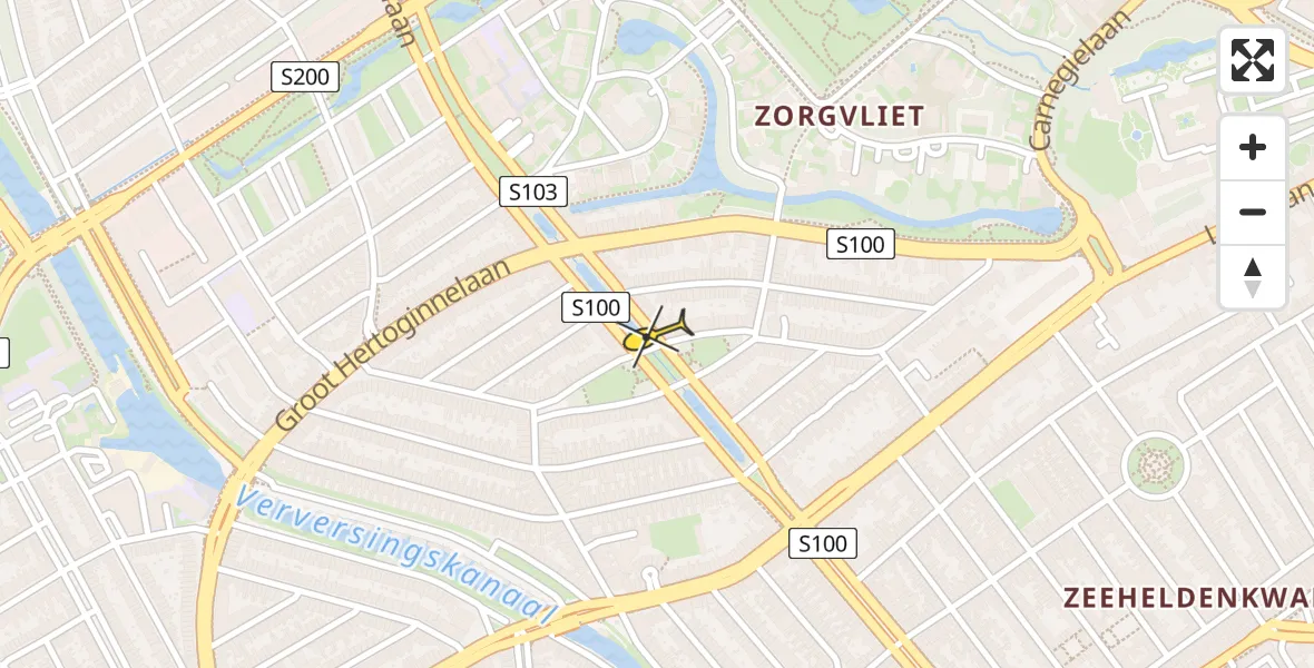 Routekaart van de vlucht: Lifeliner 2 naar Den Haag